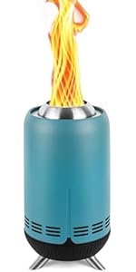 XL Tabletop Fire Pit | Outdoor Blue Mini Fire Pit for Urban & Suburbs | Stainless Steel Secondary...