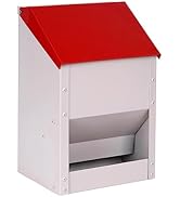 10 KG Automatic Chicken Feeder with Lid No Waste Weatherproof Metal Hanging Automatic Poultry Fee...