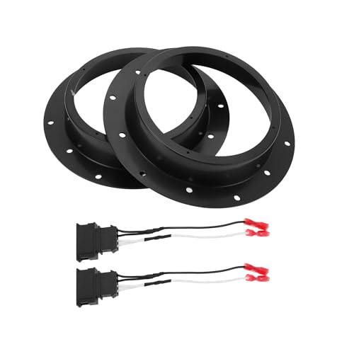 INFINAUTO Speaker Spacer Ring Tweeter Speaker Spacer Adapter Front for 6.5" for Volkswagen CADDY 2003-onwards ABS Black Waterproof