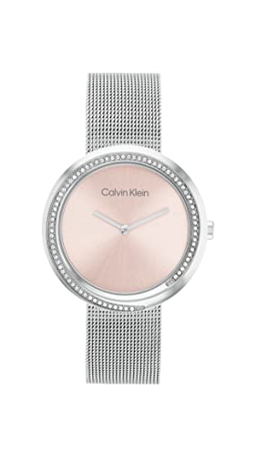 Calvin Klein Analogue Quartz Watch Twist Collection for Women with Stainless Steel mesh Bracele