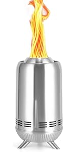 XL Tabletop Fire Pit, Stainless Steel Outdoor Stove, Low Smoke Burning Portable fire pits Firepit...