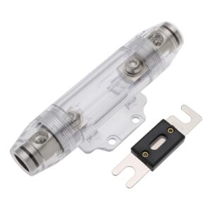 YINETTECH 300Amp 0/2/4 Gauge AWG ANL Fuse with Holder Single ANL In-Line Fuse holder Satin Nickel Plated 3-Piece Design for Cars Ships Car Audio Etc