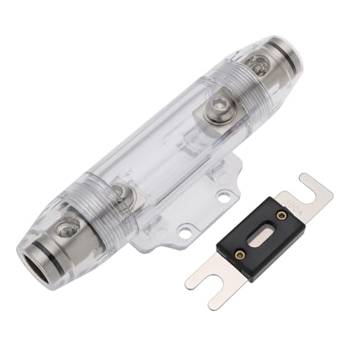 YINETTECH 300Amp 0/2/4 Gauge AWG ANL Fuse with Holder Single ANL In-Line Fuse holder Satin Nickel Plated 3-Piece Design for Cars Ships Car Audio Etc