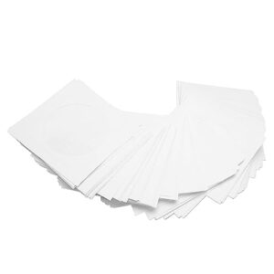 100 Pack White Paper CD DVD Sleeves Envelope Holder with Clear Window and Flap for 3.15in Disc