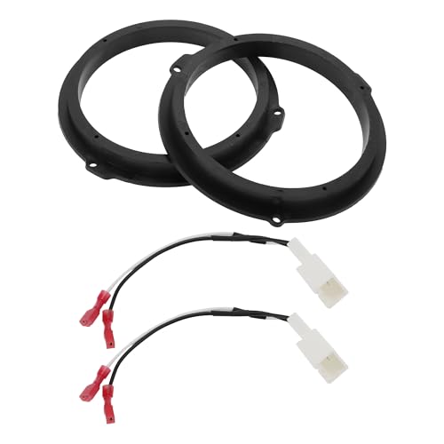 INFINAUTO Speaker Spacer Ring Tweeter Speaker Spacer Adapter Front for 6.5" for FORD TRANSIT CUSTOM 2012 ABS Black Waterproof