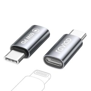 RAVIAD Lightning To USB C Adapter (2pack) Lightning Female to USB C Male Adapter