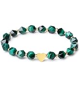 MetJakt Handmade Original Healing Crystal 8MM Faceted Gemstone Stretch Bracelet with 18K Platinum...