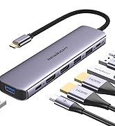 USB C Hub, Newmight 6 in 1 USB C Adapter with 4K HDMI, 3 USB3.0, 100W PD, USB C Data Port, 5Gbps ...