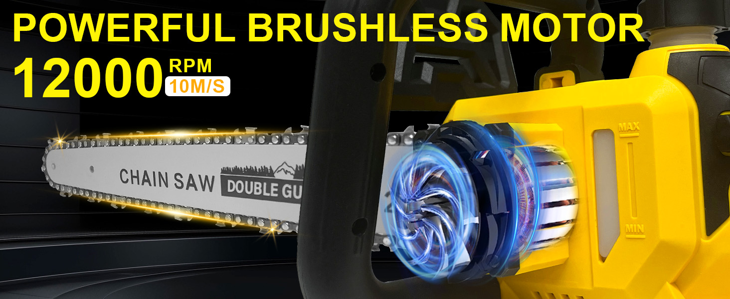 Cordless Chainsaw 12 inch Battery Power