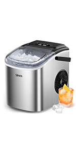 ice cube maker machine makers countertop portable silonn black silver 2 sizes bullet ice for home 2l