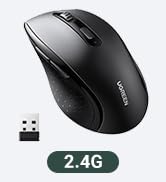 UGREEN 2.4G Wireless Mouse for Laptop, 4000 DPI 5 Adjustable Levels Ergonomic USB Wireless Mouse ...
