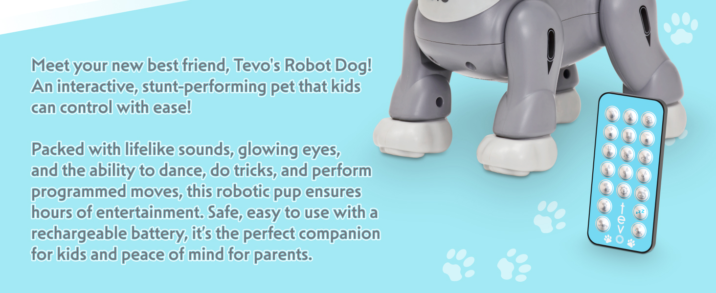Tevo Robot Dog Remote Control Toy gift present for 3 4 5 6 7 8 9 10 11 12 year old cool age aged