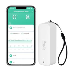 WiFi Hygrometer Thermometer Sensor: Wireless Smart Temperature Humidity Monitor with App Notification Alert
