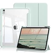 ZKTUYU Case for iPad 10 Generation 10.9 inch 2022 with Pen Holder, Clear Transparent Back Shell T...