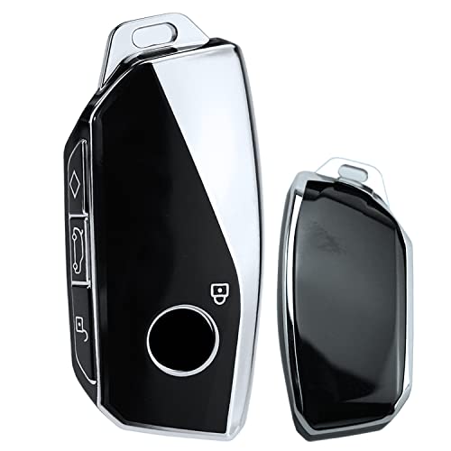 KUNIO Car Key Case Suitable for BMW X7 X1 U11 iX ix1 Tourer U06 X6 XM 7 Series G07 I7 2023 Key Protection TPU Protective Case Key Case Key Cover Key Case Black