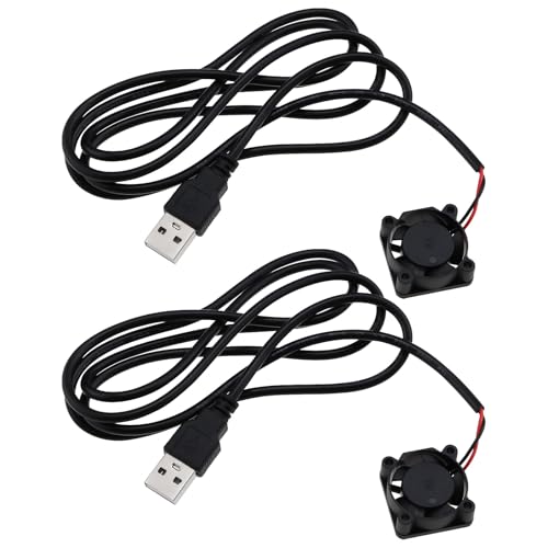 eMagTech 2pcs 2510 USB Cooling Fan Brushless Hydraulic Bearings DC Cooling Fan 25x25x10mm Micro Bearings Turbo Cooling Fan for Laptop Motherboard 3D Printe