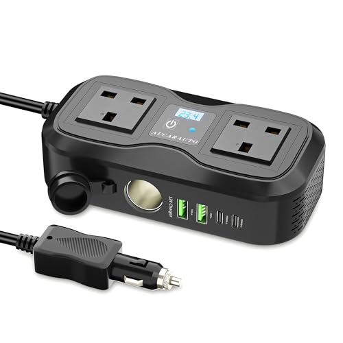 AUCARAUTO 7 in 1 Car Power Inverter 12V to 240V / 230V Converter