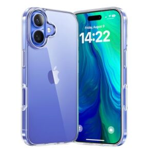 TORRAS Ultra Clear for iPhone 16 Case [NO.1 Anti-Yellow Tech] [12FT Military Protection] Slim Thin Case for 16 Cover - Crystal Clea