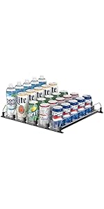 Mutool Fridge Drink Dispenser, Automatic Can Dispenser Storage 25 Standard Size Cans, Width Adjus...