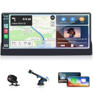 【Unique Bracket】Apple Carplay 10.26" Screen With Apple Car Play & Android Auto GPS Navigation Touch Screen with 1080P Reversing Camera Car Audio Receivers with FM/Bluetooth/Mirror Link/Siri