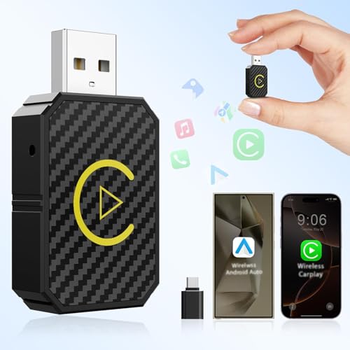 Quanlex Mini Wireless CarPlay and Wireless Android Auto Adapter 2024 for iPhone/Android