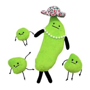 Secret Staycation Edamame Family Plush - 31cm Plush Toy Pillow With Pearl Necklace And Zipper