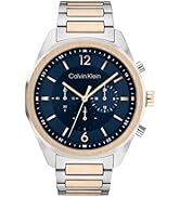 Calvin Klein Analogue Multifunction Quartz Watch for Men with Stainless Steel or Leather Bracelet