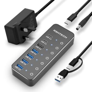 RSHTECH Powered USB Hub 3.1/3.2 Gen2