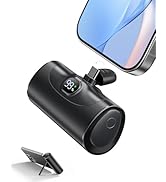 Small Power Bank Fast Charging, Mini Portable Charger 5,000mAh Battery Pack with Built-In USB-C C...