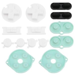 EMSea 2 Sets of Silicone Rubber Conductive Buttons Kits Compatible with Game Boy Color/Gameboy GBC Power On/Off Button Light Green + Black + White