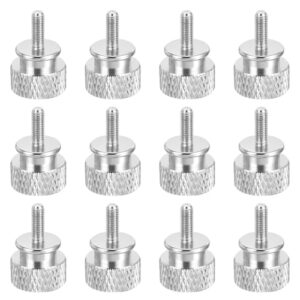 sourcing map 12pcs M3x8mm Knurled Thumb Screw Computer Case Threaded Hand Tighten Screws Aluminum Alloy for PC Case