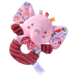 Qkbuza Plush Rattles for Babies | Cute Plush Animal Toys Bunny Elephant Rattles