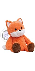 Plush Fox Microwavable Warm Fox Soft Toy 25cm, Anxiety Relief Weighted Toys, Wheat Bags Microwava...