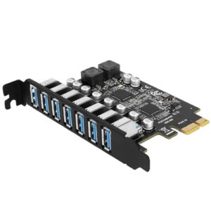 PCIE USB 3.2 GEN1 Card 7 Ports PCI Expree to USB Expansion Card Super Speed 5Gbps PCIE USB3 Hub Controller Adapter for Windows 11/10/8/7/XP/LINUX