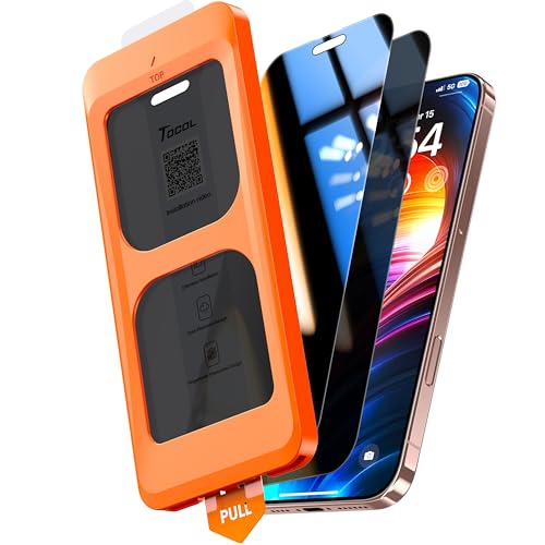 TOCOL 2 Pack for iPhone 16 Pro Max Privacy Screen Protector 6.9-Inch [True 25°Anti Spy]