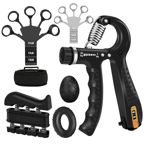 5PCS Grip Strength Trainer Kit with Adjustable Hand and Forearm Gripper