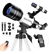 Telescope for Kids, NACATIN 70mm Aperture Childs Telescope Refractor Astronomical Adjustable Trip...