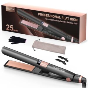 Hair Straightener Flat Iron for Woman - 1 inch Hair Straightener Iron for Shiny Hairstyle，Ceramic Floating Plates