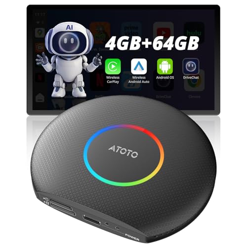 ATOTOZONE CB6 Wired CarPlay to Wireless CarPlay/Wireless Android Auto Adapter