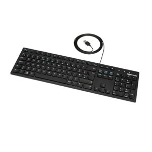 Amazon Basics Low-Profile Wired USB Keyboard with UK Layout