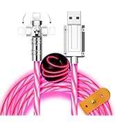 Light Up iPhone Charger Cable 1.5M Long USB to Lightning Cable 60W iPhone Charging Fast Charge Co...