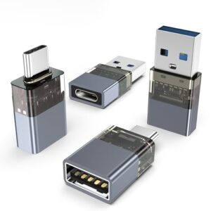 BASESAILOR USB to USB C Adapter with USB C Male to USB A Female 3.0 4-Pack