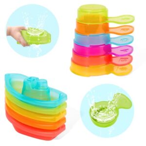 Bath Toys Colorful Floating Boats with Bathing Spoon