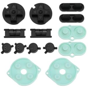 EMSea 2 Sets of Silicone Rubber Conductive Buttons Kits Compatible with Game Boy Color/Gameboy GBC Power On/Off Button Light Green + Black