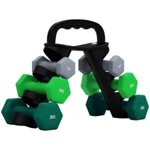 SPORTNOW Dumbbells Set with Carry Storage Rack
