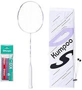KUMPOO Professional Badminton Racket, Carbon Fiber Badminton Racket Set with Grip&Bag, Pro Badmin...