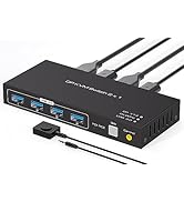 VPFET KVM Switch DisplayPort Support 4K120HZ 8K60HZ DP 1.4 Switcher for 2 Computers Share Keyboar...