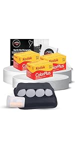 35mm Film Bundle with Kodak Colorplus 200 35mm Film Colour 3 Pack, Film Case and Clikoze Photogra...