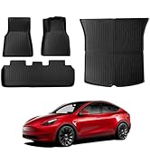 BASENOR 4 PCS Right Hand Drive Tesla Model Y Floor Mats TPE All Weather Waterproof Floor Mat Anti...