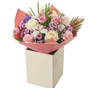 Elegant Orchid and Rose Bouquet Fresh Flower Delivery with White Orchids
